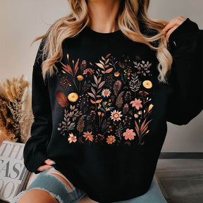 Autumnal Wildflowers Boho Floral Forest Sweatshirt