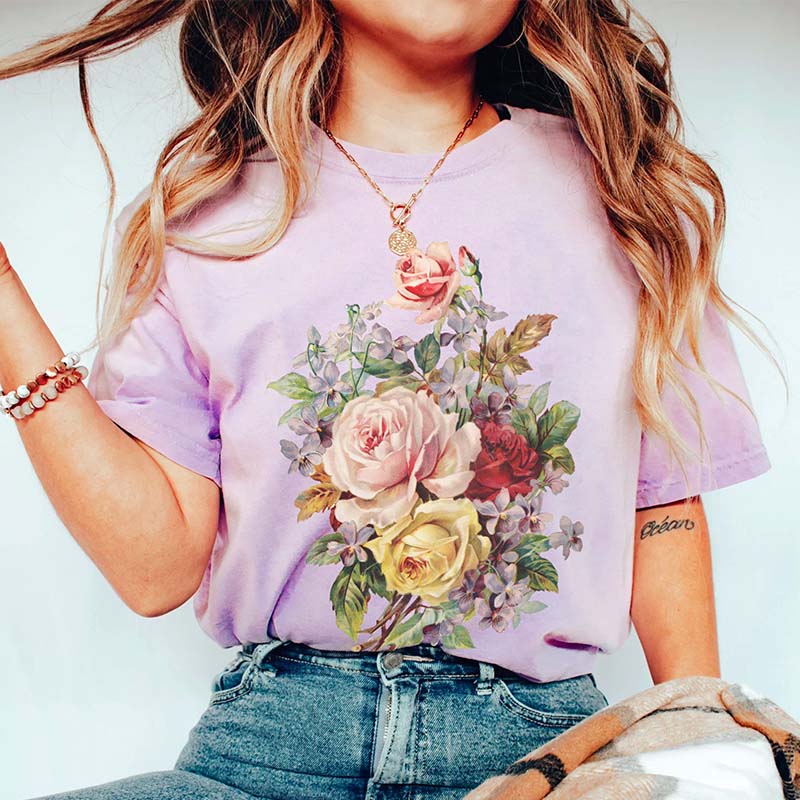 Flower Graphic Boho Botanical T-Shirt