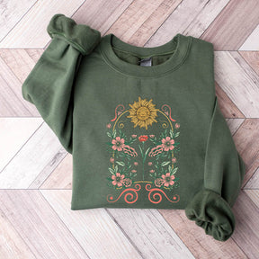 Mystic Floral Celestial Sun Sweatshirt