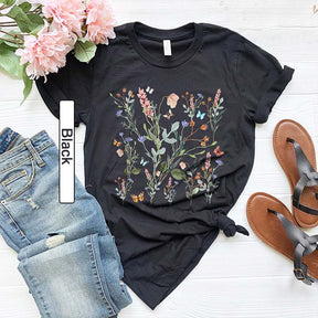 Pressed Flowers Wild Nature Plant Lover T-shirt