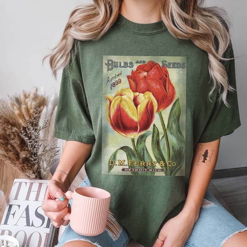 Vintage Seed Packet Flower T-Shirt