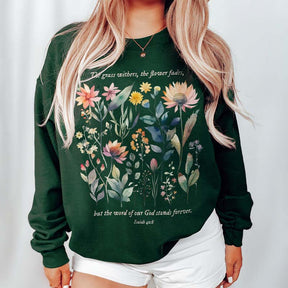 Bible Verse Watercolor Flowers Scripture Sweatshirt