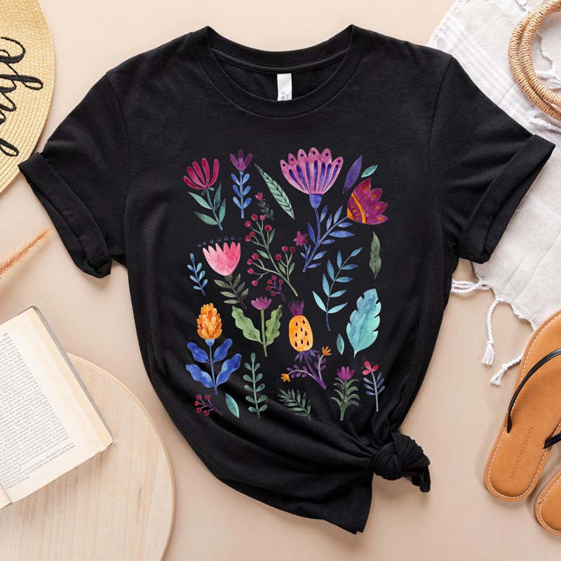 Wild Flowers Floral Ladies T-Shirt