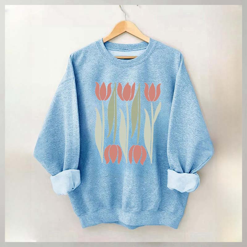 Boho Flower Fresh Tulips Sweatshirt