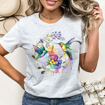 Hummingbird Floral Wreath T-Shirt