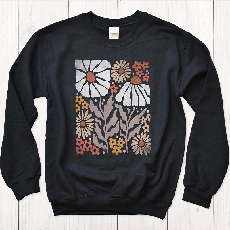 Boho Women Floral Minimalist Sweatshirt