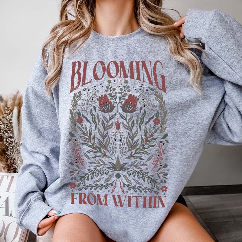 Blooming From Within Retro Floral Sweatshirt