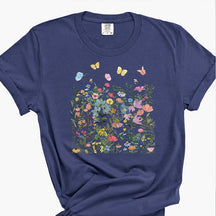 Boho Wildflowers Butterflies Botanical T-Shirt