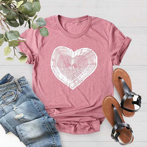 Tree Trunk Heart Wood Slice T-Shirt