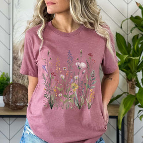 Wild Flowers Pastel Floral Nature T-Shirt