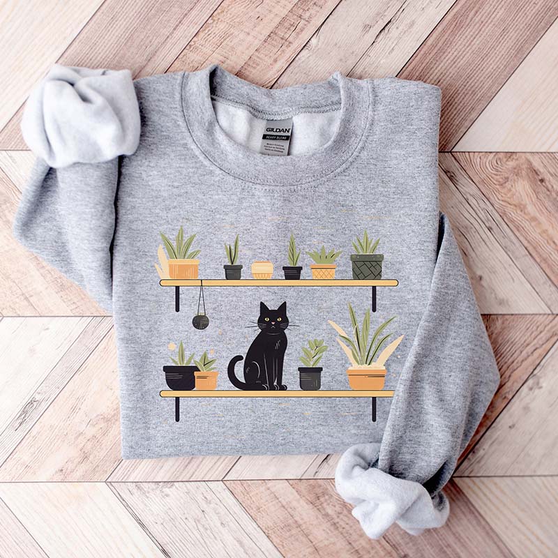 Cats and Plants Succulent Sweatshirt