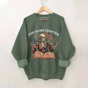 One More Chapter Skeleton Reader Sweatshirt