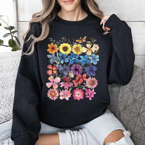 Bright Pressed Flowers Sweatshirt