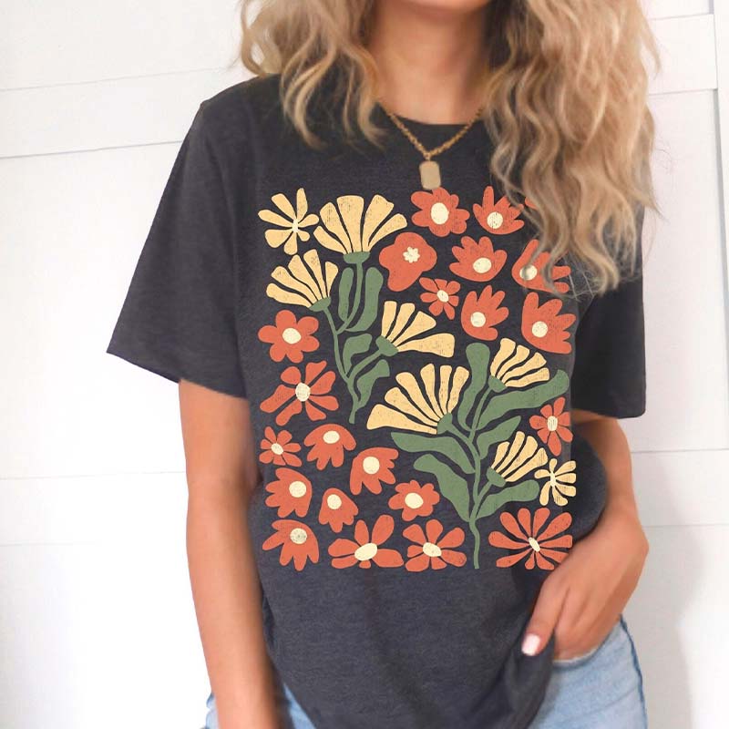 Abstract Flower Botanical T-Shirt