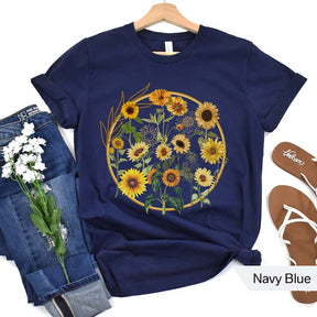 Aestheti Sunflower Floral Graphic Gift T-Shirt