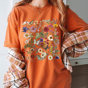 Vintage Pressed Flowers Garden Lover T-Shirt