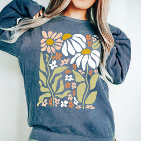 Boho Wildflowers Lover Botanical Sweatshirt