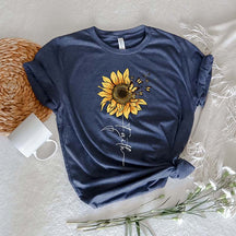 Religious Faith Sunflower Graphic T-Shirt