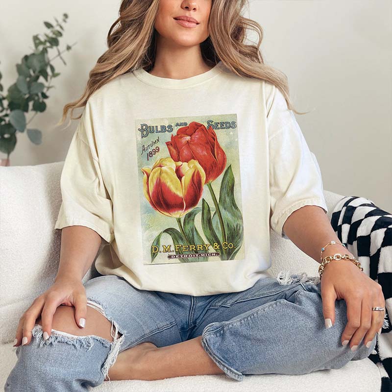 Vintage Seed Packet Flower T-Shirt