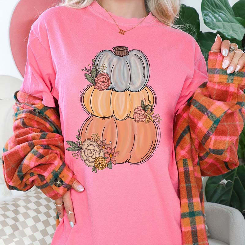 Watercolor Pumpkin Halloween Fall T-Shirt