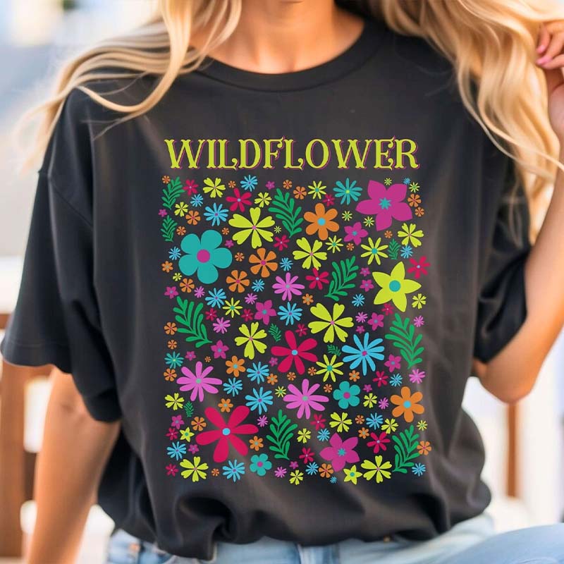 Bright Pastel Flowers Boho T-Shirt