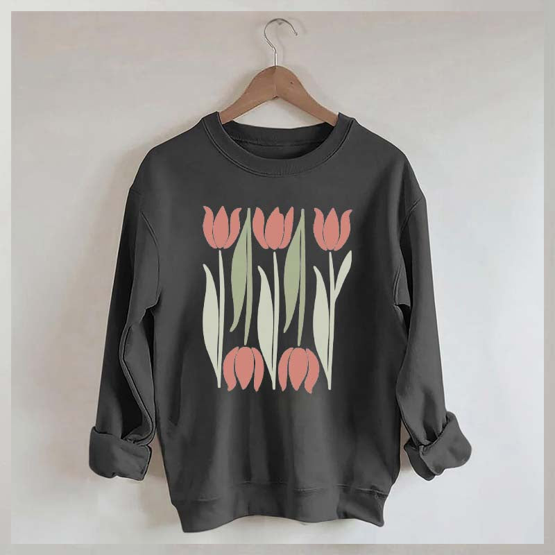 Boho Flower Fresh Tulips Sweatshirt