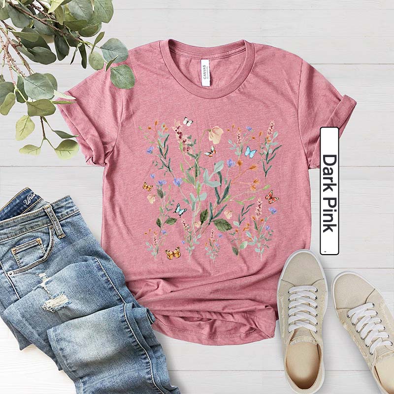Pressed Flowers Wild Nature Plant Lover T-shirt