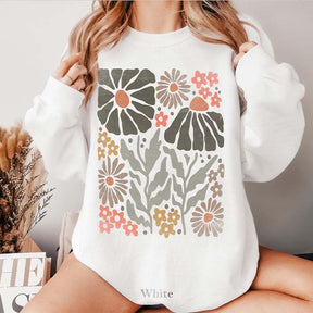 Boho Women Floral Minimalist Sweatshirt