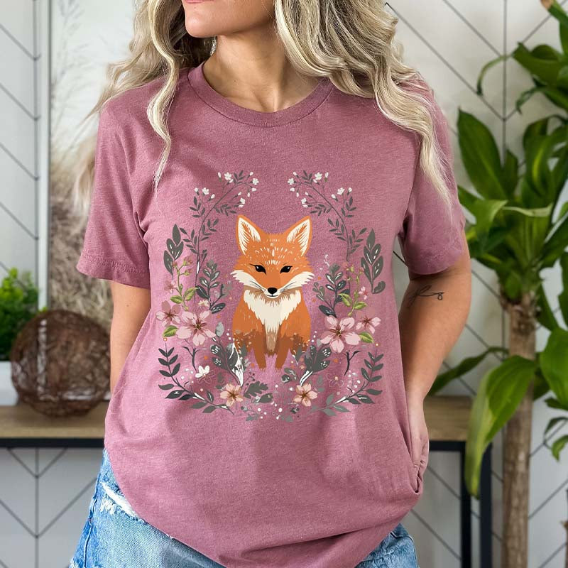 Cozy Cute Fox Wildlife Animal T-Shirt