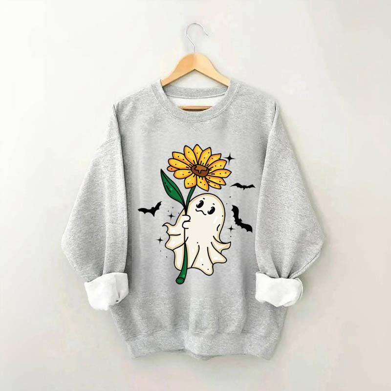 Ghost Sunflower Halloween Sweatshirt