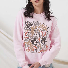 Boho Floral Print Minimalist Sweatshirt