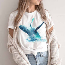 Watercolor Whale Marine Life Ocean T-Shirt