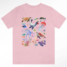 Watercolor Sea Creatures  Marine Life Ocean T-Shirt