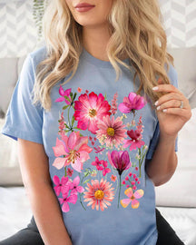 Pressed Flowers Tshirt Boho Wildflowers Cottagecore Shirt