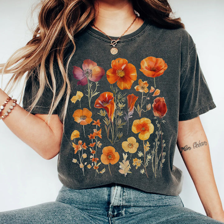 Vintage pressed flower t-shirt