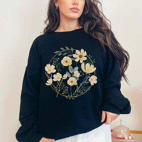 Yellow Wildflower Trendy Floral Sweatshirt