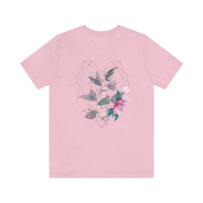 Cute Geometric Heart Flowers T-Shirt