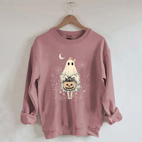 Halloween Lace Ghost Moon Sweatshirt