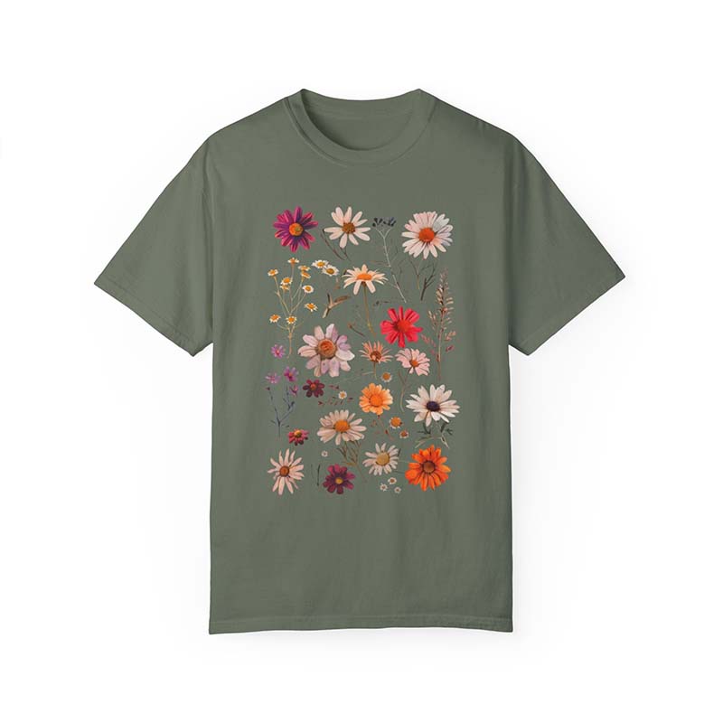 White Daisy Botanical Wildflower T-Shirt