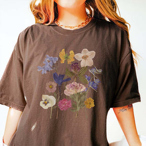 Dried Flower Botanical Floral Printed T-Shirt