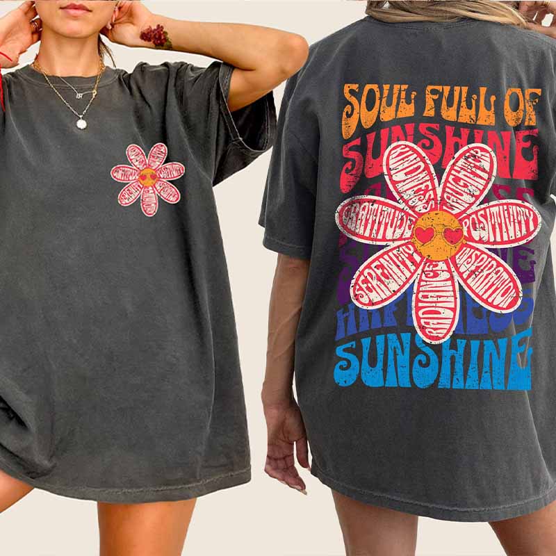 Soul Full Of Sunshine Flowers Mental Health T-Shirt