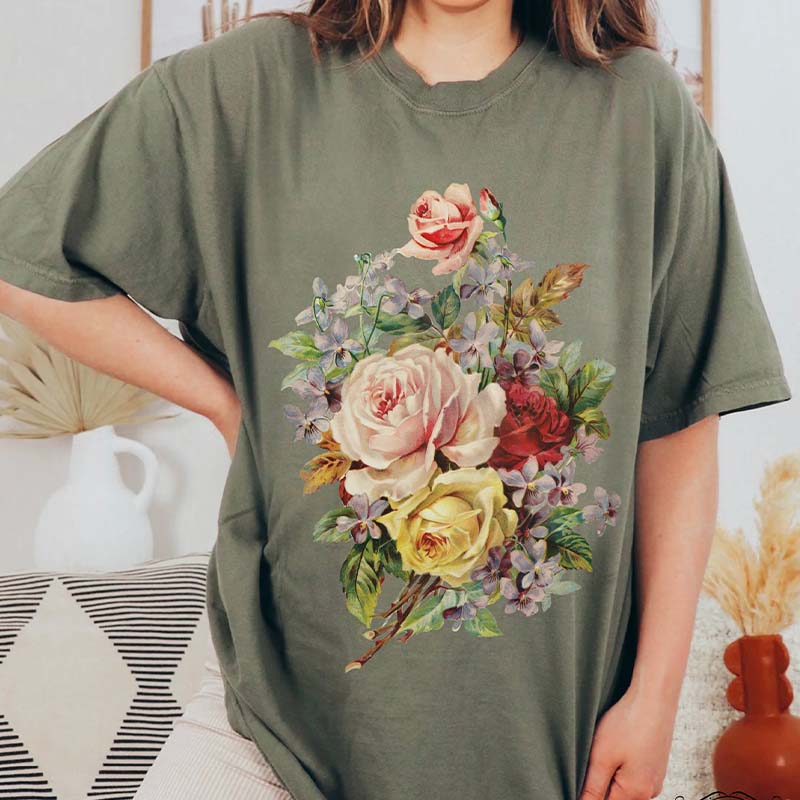 Flower Graphic Boho Botanical T-Shirt