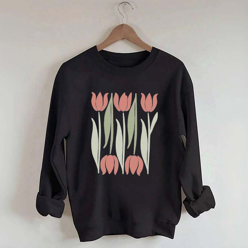 Boho Flower Fresh Tulips Sweatshirt