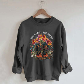 Wild Flowers Wild Horses Sweatshirt