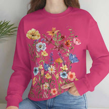 Vintage Pressed Flowers Botanical Boho Sweatshirt