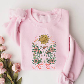 Mystic Floral Celestial Sun Sweatshirt