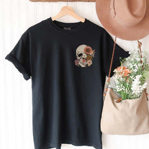 Floral Skull Witchy Botanical Skeleton T-Shirt