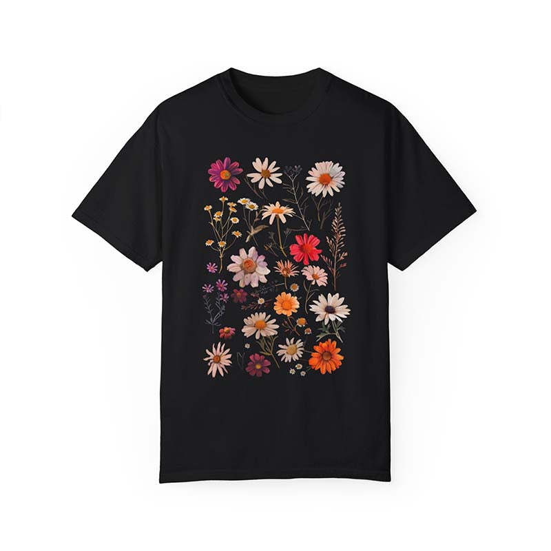 White Daisy Botanical Wildflower T-Shirt