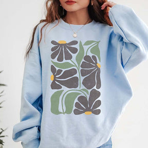 Women Floral Minimalist Flower Print Sweatshirt