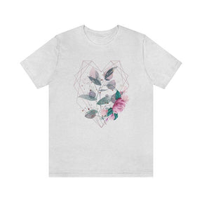 Cute Geometric Heart Flowers T-Shirt